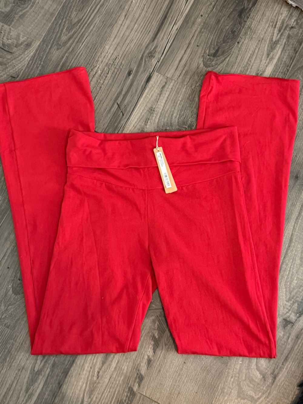 BNWT SKIMS Cotton Jersey Fold Over Pant - Cranberry
